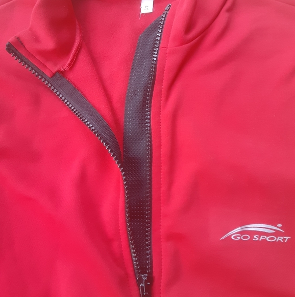 Fleece Cycling/Multisport Jersey By Go Sport,3 Rear Cargo Pockets,Wind Flap, NOS - Picture 4 of 12